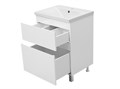 Лаки - 60 Тумба напольная  с 2 ящ. белая + раковина УТ000024248 - фото 40327