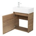 Тумба с раковиной подвесная BelBagno KRAFT MINI 50 Rovere Tabacco левосторонняя, раковина белая KRAFT MINI-500/260-1A-SO-RT-L;7045-KL
