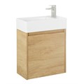 Тумба с раковиной подвесная BelBagno KRAFT MINI 50 Rovere Nebrasca Nature правосторонняя, раковина белая KRAFT MINI-500/260-1A-SO-RNN-R;7045-KL