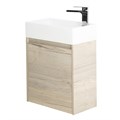 Тумба с раковиной подвесная BelBagno KRAFT MINI 50 Rovere Galifax Bianco правосторонняя, раковина белая KRAFT MINI-500/260-1A-SO-RGB-R;7045-KL
