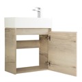 Тумба с раковиной подвесная BelBagno KRAFT MINI 50 Rovere Galifax Bianco правосторонняя, раковина белая KRAFT MINI-500/260-1A-SO-RGB-R;7045-KL