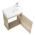 Тумба с раковиной подвесная BelBagno KRAFT MINI 50 Rovere Galifax Bianco правосторонняя, раковина белая KRAFT MINI-500/260-1A-SO-RGB-R;7045-KL