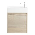 Тумба с раковиной подвесная BelBagno KRAFT MINI 50 Rovere Galifax Bianco левосторонняя, раковина белая KRAFT MINI-500/260-1A-SO-RGB-L;7045-KL
