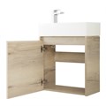 Тумба с раковиной подвесная BelBagno KRAFT MINI 50 Rovere Galifax Bianco левосторонняя, раковина белая KRAFT MINI-500/260-1A-SO-RGB-L;7045-KL