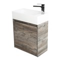 Тумба с раковиной подвесная BelBagno KRAFT MINI 50 Pino Pasadena правосторонняя, раковина белая KRAFT MINI-500/260-1A-SO-PP-R;7045-KL