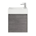 Тумба с раковиной подвесная BelBagno KRAFT MINI 50 Cemento Grigio правосторонняя, раковина белая KRAFT MINI-500/260-1A-SO-CG-R;7045-KL