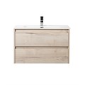 Тумба с раковиной подвесная BelBagno KRAFT 90 Rovere Galifax Bianco, раковина белая KRAFT-900-2C-SO-RGB;BB900ETL
