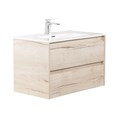 Тумба с раковиной подвесная BelBagno KRAFT 90 Rovere Galifax Bianco, раковина белая KRAFT-900-2C-SO-RGB;BB900ETL
