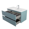Тумба с раковиной подвесная BelBagno KRAFT 80 Голубой Матовый, раковина BB-8099-80 KRAFT-800-2C-SO-AO;BB-8099-80