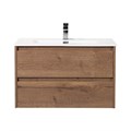 Тумба с раковиной подвесная BelBagno KRAFT 80 Rovere Tabacco, раковина белая KRAFT-800-2C-SO-RT;BB800ETL