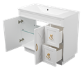 Амбра -100 Тумба белая с 2 ящ. П-Амб0100-011-2Я