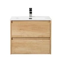 Тумба с раковиной подвесная BelBagno KRAFT 60 Rovere Nebrasca Nature, раковина белая KRAFT-600-2C-SO-RNN;BB600ETL