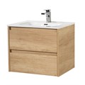 Тумба с раковиной подвесная BelBagno KRAFT 60 Rovere Nebrasca Nature, раковина белая KRAFT-600-2C-SO-RNN;BB600ETL