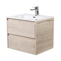 Тумба с раковиной подвесная BelBagno KRAFT 60 Rovere Galifax Bianco, раковина белая KRAFT-600-2C-SO-RGB;BB600ETL