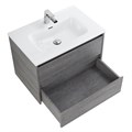 Тумба с раковиной подвесная BelBagno KRAFT 60 Cemento Grigio, раковина белая KRAFT-600-2C-SO-CG;BB600ETL