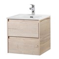 Тумба с раковиной подвесная BelBagno KRAFT 50 Rovere Galifax Bianco, раковина белая KRAFT-500-2C-SO-RGB;BB500ETL