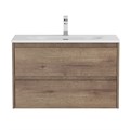 Тумба с раковиной подвесная BelBagno KRAFT 39 80 Rovere Tabacco, раковина белая BB-8099-3-80 KRAFT 39-800/390-2C-SO-RT;BB-8099-3-80