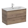 Тумба с раковиной подвесная BelBagno KRAFT 39 80 Rovere Tabacco, раковина белая BB-8099-3-80 KRAFT 39-800/390-2C-SO-RT;BB-8099-3-80