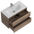 Тумба с раковиной подвесная BelBagno KRAFT 39 80 Rovere Tabacco, раковина белая BB-8099-3-80 KRAFT 39-800/390-2C-SO-RT;BB-8099-3-80