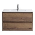 Тумба с раковиной подвесная BelBagno KRAFT 39 80 Rovere Tabacco, раковина белая KRAFT 39-800/390-2C-SO-RT;BB800/390ETL
