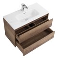 Тумба с раковиной подвесная BelBagno KRAFT 39 80 Rovere Tabacco, раковина белая KRAFT 39-800/390-2C-SO-RT;BB800/390ETL