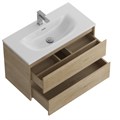 Тумба с раковиной подвесная BelBagno KRAFT 39 80 Rovere Nebrasca Nature, раковина белая BB-8099-3-80 KRAFT 39-800/390-2C-SO-RNN;BB-8099-3-80