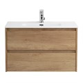 Тумба с раковиной подвесная BelBagno KRAFT 39 80 Rovere Nebrasca Nature, раковина белая KRAFT 39-800/390-2C-SO-RNN;BB800/390ETL