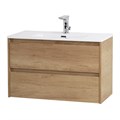 Тумба с раковиной подвесная BelBagno KRAFT 39 80 Rovere Nebrasca Nature, раковина белая KRAFT 39-800/390-2C-SO-RNN;BB800/390ETL