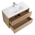 Тумба с раковиной подвесная BelBagno KRAFT 39 80 Rovere Nebrasca Nature, раковина белая KRAFT 39-800/390-2C-SO-RNN;BB800/390ETL