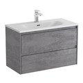 Тумба с раковиной подвесная BelBagno KRAFT 39 80 Cemento Grigio, раковина белая BB-8099-3-80 KRAFT 39-800/390-2C-SO-CG;BB-8099-3-80