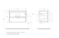 Тумба с раковиной подвесная BelBagno KRAFT 39 80 Cemento Grigio, раковина белая BB-8099-3-80 KRAFT 39-800/390-2C-SO-CG;BB-8099-3-80