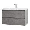 Тумба с раковиной подвесная BelBagno KRAFT 39 80 Cemento Grigio, раковина белая KRAFT 39-800/390-2C-SO-CG;BB800/390ETL