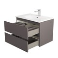 Тумба с раковиной подвесная BelBagno KRAFT 39 70 Темно-Серый Матовый, раковина BB-8099-3-70 KRAFT 39-700/390-2C-SO-GSO;BB-8099-3-70