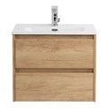 Тумба с раковиной подвесная BelBagno KRAFT 39 60 Rovere Nebrasca Nature, раковина белая KRAFT 39-600/390-2C-SO-RNN;BB600/390ETL