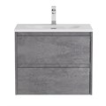 Тумба с раковиной подвесная BelBagno KRAFT 39 60 Cemento Grigio, раковина белая BB-8099-3-60 KRAFT 39-600/390-2C-SO-CG;BB-8099-3-60