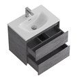 Тумба с раковиной подвесная BelBagno KRAFT 39 60 Cemento Grigio, раковина белая BB-8099-3-60 KRAFT 39-600/390-2C-SO-CG;BB-8099-3-60