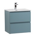 Тумба с раковиной подвесная BelBagno KRAFT 39 50 Голубой Матовый, раковина BB-8099-3-50 KRAFT 39-500/390-2C-SO-AO;BB-8099-3-50