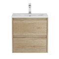 Тумба с раковиной подвесная BelBagno KRAFT 39 50 Rovere Nebrasca Nature, раковина белая BB-8099-3-50 KRAFT 39-500/390-2C-SO-RNN;BB-8099-3-50