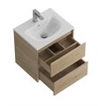 Тумба с раковиной подвесная BelBagno KRAFT 39 50 Rovere Nebrasca Nature, раковина белая BB-8099-3-50 KRAFT 39-500/390-2C-SO-RNN;BB-8099-3-50