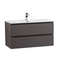 Тумба с раковиной подвесная BelBagno KRAFT 100 Темно-Серый Матовый, раковина BB-8099-100 KRAFT-1000-2C-SO-GSO;BB-8099-100