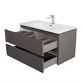 Тумба с раковиной подвесная BelBagno KRAFT 100 Темно-Серый Матовый, раковина BB-8099-100 KRAFT-1000-2C-SO-GSO;BB-8099-100