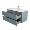 Тумба с раковиной подвесная BelBagno KRAFT 100 Голубой Матовый, раковина BB-8099-100 KRAFT-1000-2C-SO-AO;BB-8099-100