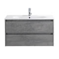 Тумба с раковиной подвесная BelBagno KRAFT 100 Cemento Grigio, раковина белая KRAFT-1000-2C-SO-CG;BB1000ETL