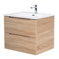 Тумба с раковиной подвесная BelBagno ETNA 60 Rovere Bianco, раковина белая ETNA-600-2C-SO-WO-P;BB1923-600