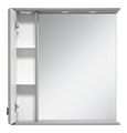 Лувр - 75 Зеркало с 1 шкафчиком, лев., серое П-Лвр03075-1504Л