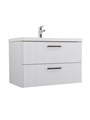 Тумба с раковиной подвесная BelBagno DUE 80 Bianco Lucido, ручки - Матовый тёмный никель DUE-800-2C-SO-BL-P;BB-8076-3-80;RS333MDN.4/160