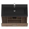 Тумба с раковиной подвесная BelBagno AURORA 90 Rovere Tabacco, раковина чёрная 8.1135.192160.0270OP;AURORA-900-2C-SO-RT;BB900/450-LV-ART-AST-NERO