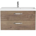 Тумба с раковиной подвесная BelBagno AURORA 90 Rovere Tabacco, раковина белая 8.1135.192160.0270OP;AURORA-900-2C-SO-RT;BB900/450-LV-MR-AST
