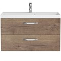 Тумба с раковиной подвесная BelBagno AURORA 90 Rovere Tabacco, раковина белая 8.1135.192160.0270OP;AURORA-900-2C-SO-RT;BB900/450-LV-MR-AST