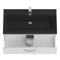 Тумба с раковиной подвесная BelBagno AURORA 90 Bianco Lucido, раковина чёрная 8.1135.192160.0270OP;AURORA-900-2C-SO-BL;BB900/450-LV-ART-AST-NERO